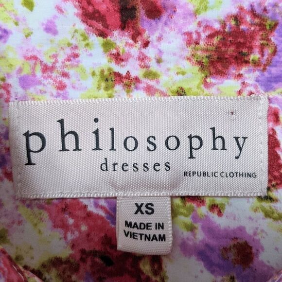 PHILOSOPHY Floral Drop Waist Ruffle Dress XS - Picture 4 of 8